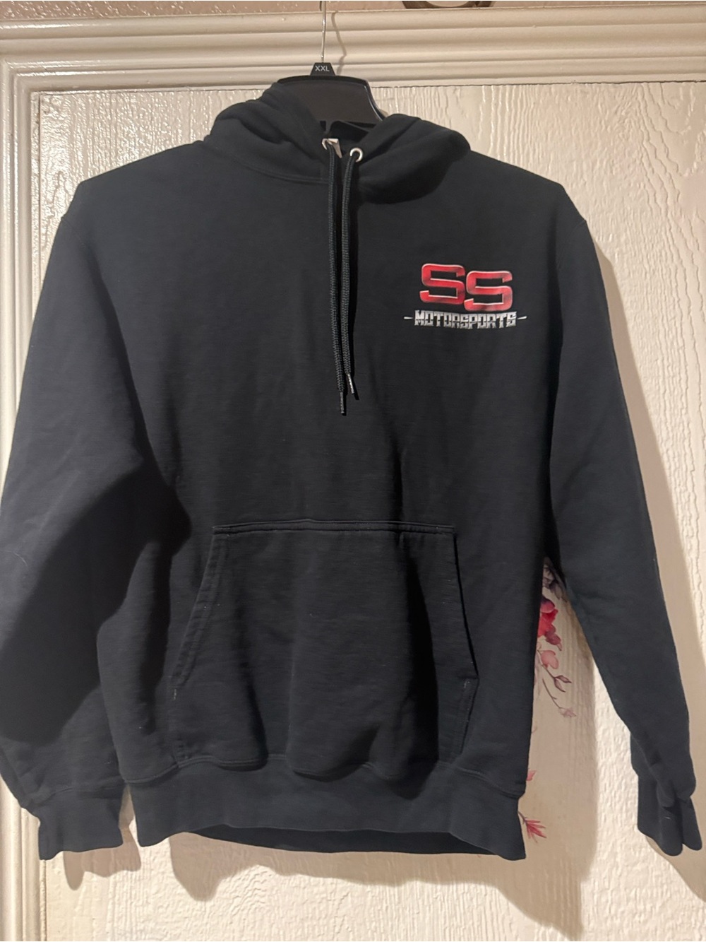Port and Company Black Hoodie with Red SS Motorsports Logo